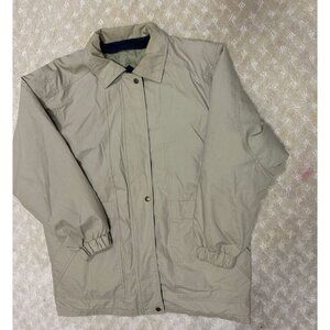 London Fog Jacket Men's XL Beige Full Zip Windbreaker Golf Coat Regular